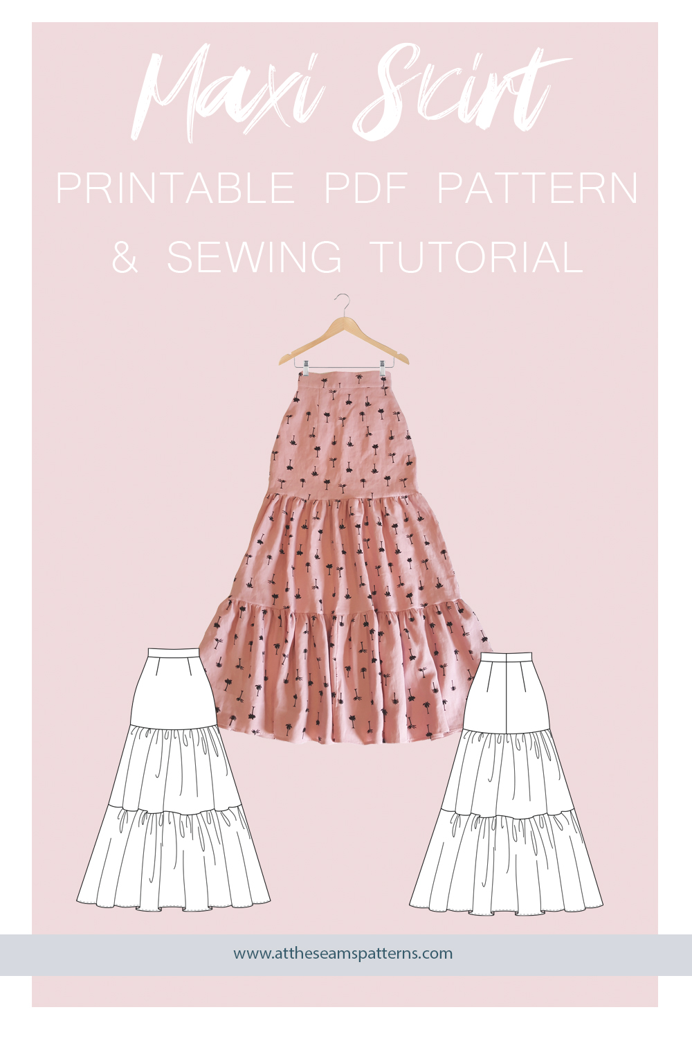 At The Seams Patterns Sewing Tutorial Tiered Maxi Skirt